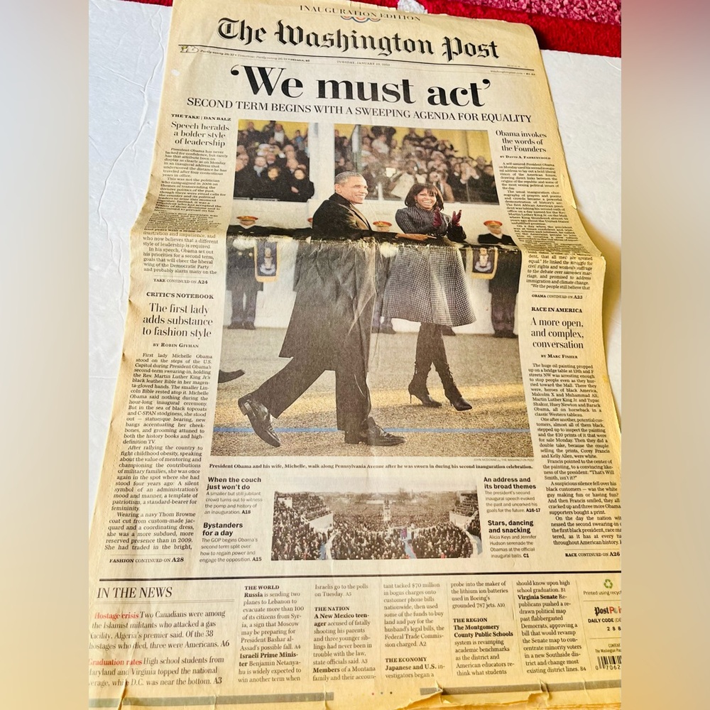 OBAMA INAUGURATION SPECIAL EDITION - JANUARY 22, 2013 (THE WASHINGTON POST) - Picture 2 of 6